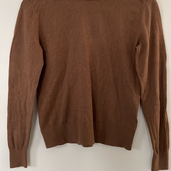 Everlane | Organic Cotton Dark Camel Crew Neck Knit Sweater Size XL - Picture 4 of 9